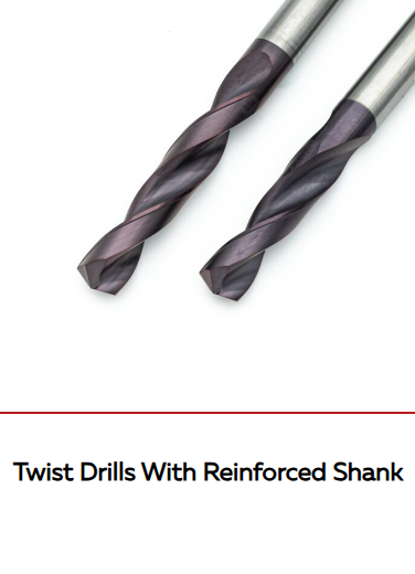 Twist drills with reinforced shank
